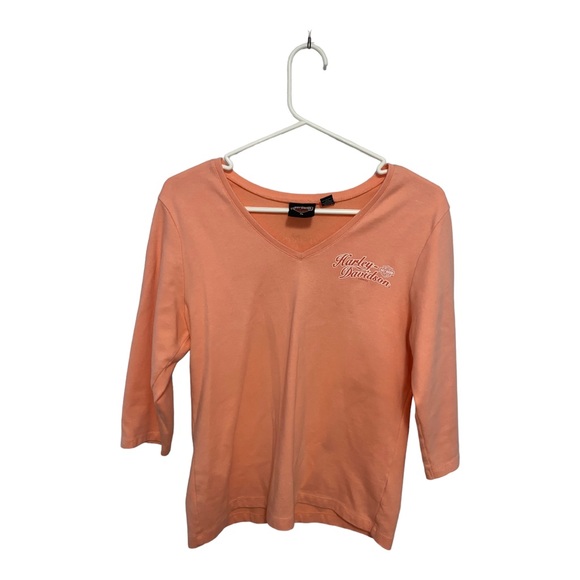 Harley Davidson Women’s Stretch V Neck 3/4 Sleeve Cotton Blend T-Shirt | Size XL - Picture 2 of 9